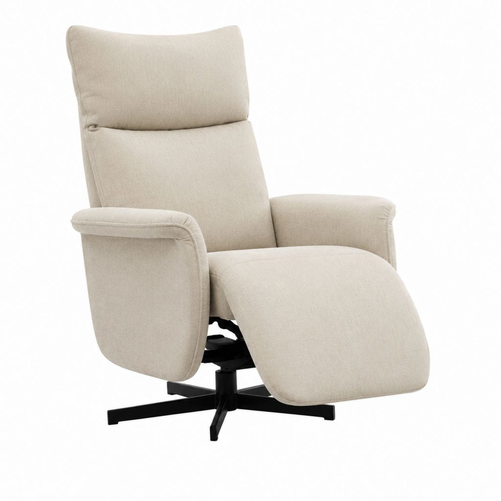 Fauteuil relax inclinable pivotant beige en polyester 82 x 95 x 105 cm